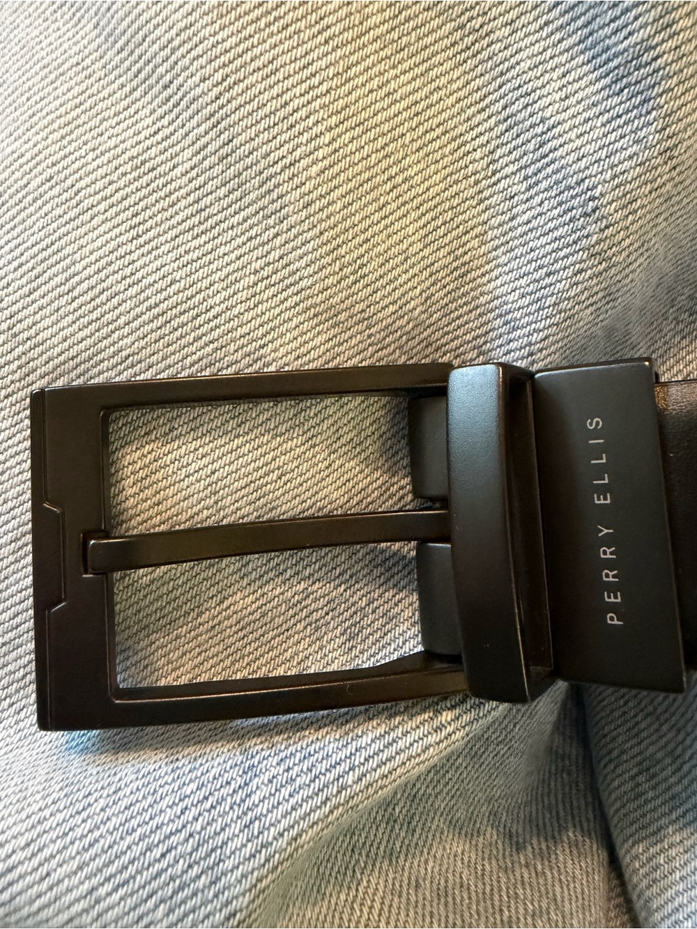 NEW Perry Ellis black leather belt Sz 36